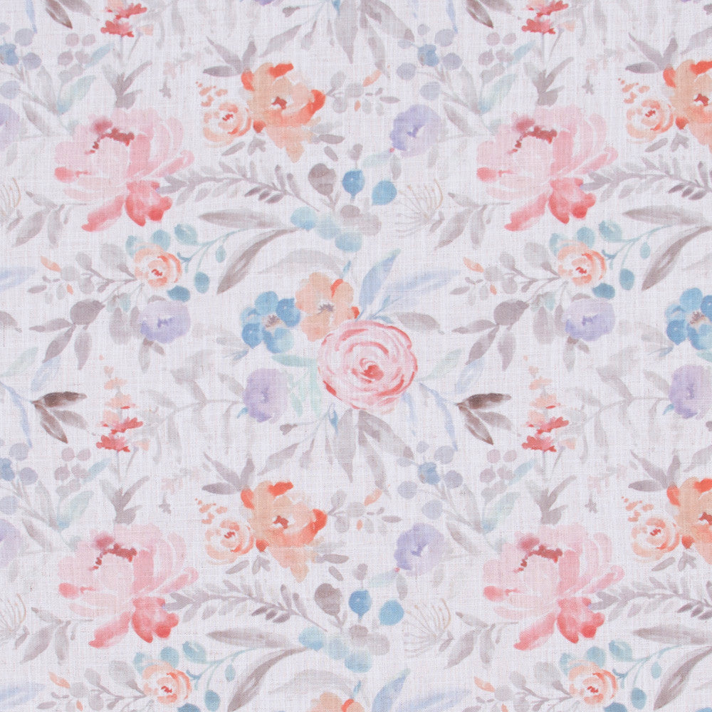 Four Gables Petal by Carole Fabric Geranium 92% Polyester, 8% Linen China Passes 50,000 Double Rubs Wyzenbeek Horizontal: 135 and Vertical: 1325 56 - Fabric Carolina -
