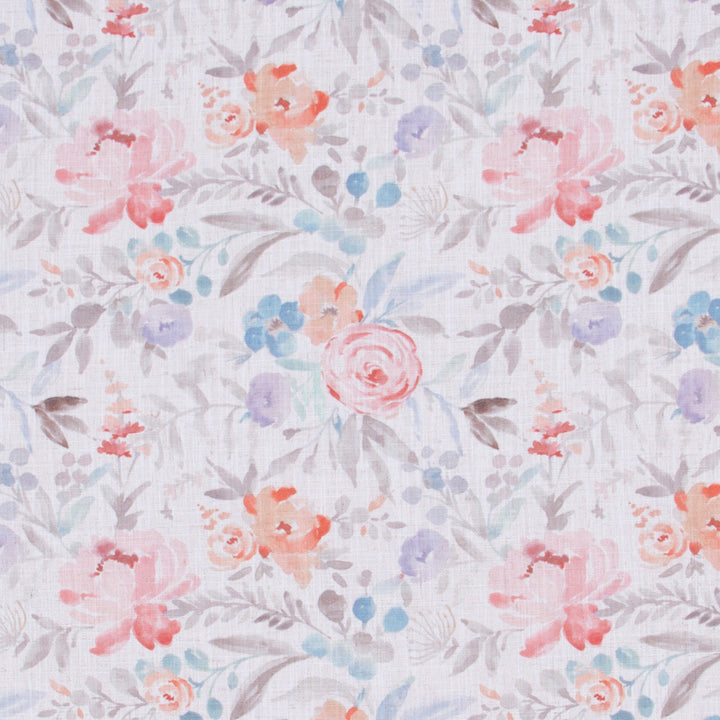 Four Gables Petal by Carole Fabric Geranium 92% Polyester, 8% Linen China Passes 50,000 Double Rubs Wyzenbeek Horizontal: 135 and Vertical: 1325 56 - Fabric Carolina -