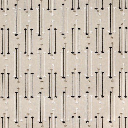 Straight Forward Sand by Carole Designer Fabric Neutral Ground Base: 52% Cotton, 48% Polyester Embr: 100% Rayon India 12 5/8" V, 6 3/4" H 51"" - Swanky Fabrics -
