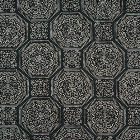 Lasting Friendship Charcoal by Carole Fabric ONYX & IVORY 50% Polyester, 50% Cotton India N/A </p><p>Repeat: 15 1/2" V, 17 1/8" H 52" - Fabric Carolina -