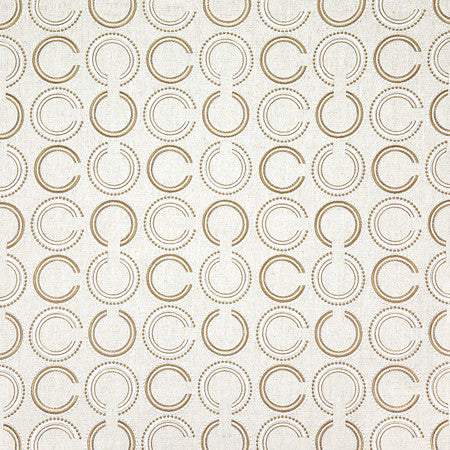 Full Circle Golden Rod by Carole Designer Fabric Neutral Ground 50% Polyester, 40% Cotton, 10% Linen China 11 1/2" V, 8 1/4" H 52 1/4"" - Swanky Fabrics -