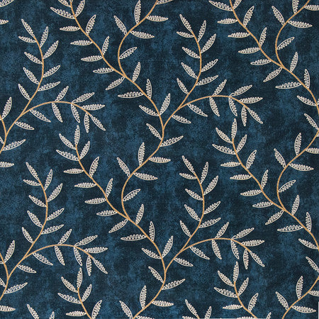 Made To Endure Navy by Carole Fabric Making Waves Base: 100% Polyester Embr: 100% Polyester N/A 15 3/8" V, 17" H 50" - Fabric Carolina -