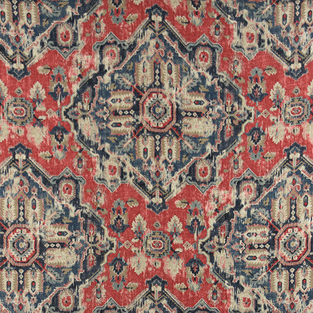 Thunder Ridge Moroccan Red by Carole Fabric Well-Traveled 55% Linen, 45% Viscose-Soil Resistant S Korea 12,000 Wyzenbeek Double Rubs 27 3/8" V, 26 1/4" H HD 56"  - Fabric Carolina -