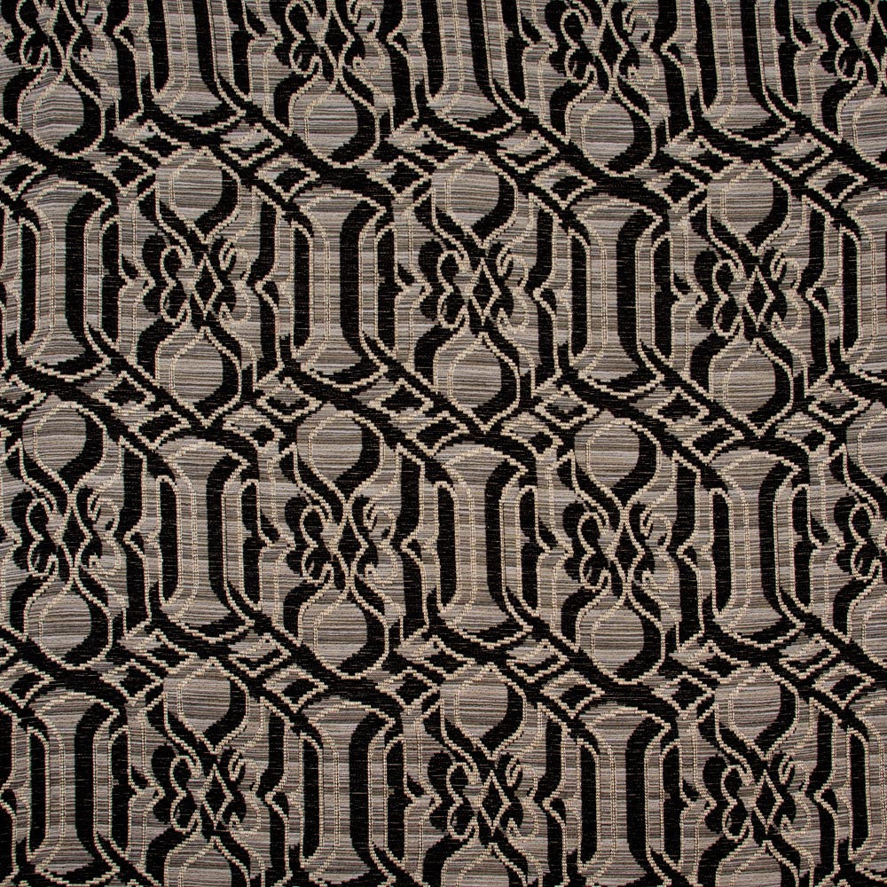 Woven Wonder Ebony by Carole Fabric Onyx & Ivory 80% Polyester, 15% Acrylic, 5% Linen Turkey Passes 25,000 Circular Rubs Martindale Horizontal: 135 and Vertical: 24 55 - Fabric Carolina -