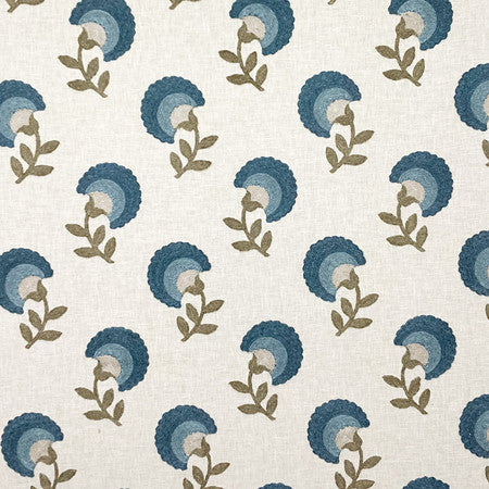 <p>Kindly Expression Prussian by Carole Fabric</p><p><strong>Required Minimum Quantity Purchase: 2 yards</strong></p><p>Book: Forget Me Knot</p><p>Content: Base: 55% Polyester, 40% Cotton, 5% Linen Embr: 60% Polyester, 25% Cotton, 15% Linen</p><p>Origin: </p><p>Performance: 70,000 Wyzenbeek Double Rubs</p><p>Repeat: 9 1/4" V, 9" H</p><p>Width: 54*"</p>