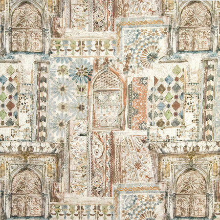 Marrakesh Sienna by Carole Fabric Earthbound 92% Polyester, 8% Linen 110,000 Wyzenbeek Double Rubs 28 1/4" V, 28 1/2" H 56.5" - Fabric Carolina -