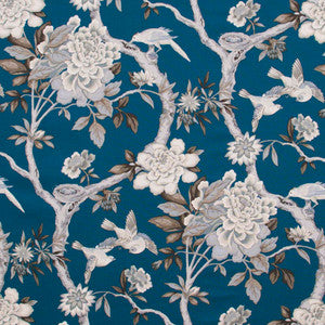 Bird Sanctuary Prussian by Carole Fabric