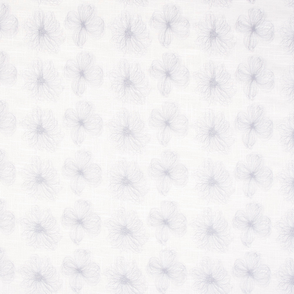 Into A Spiral Silver by Carole Fabric White Smoke 55% Linen, 45% Polyester China N/A Horizontal: 10.5 and Vertical: 11.5 52 - Fabric Carolina -