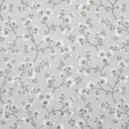 One Night Cloud by Carole Fabric Wallflower Base: 58% Cotton, 42% Polyester. Embr: 100% Rayon INDIA 12,000 Wyzenbeek Double Rubs 18 1/2" V, 25" H 50"  - Fabric Carolina -