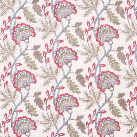 Your Heart Coral by Carole Designer Fabric Azalea 73% Polyester, 27% Cotton India 9" V, 17" H 51" - Swanky Fabrics -