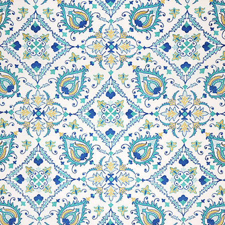 Faux Show Seaglass by Carole Fabric First Impressions 100% Cotton India  25 1/4" V, 13 1/2" H HD 54"  - Fabric Carolina -