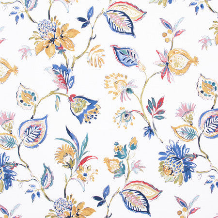 Serenade Song Multi by Carole Designer Fabric Lemongrass 100% Cotton Spain 27" V, 27" H 54" - Swanky Fabrics -