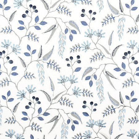 Maury Island Nordic Blue by Carole Fabric Bluebell 52% Cotton, 48% Polyester India  18 3/8" V, 25 1/4" H 50.5"  - Fabric Carolina -