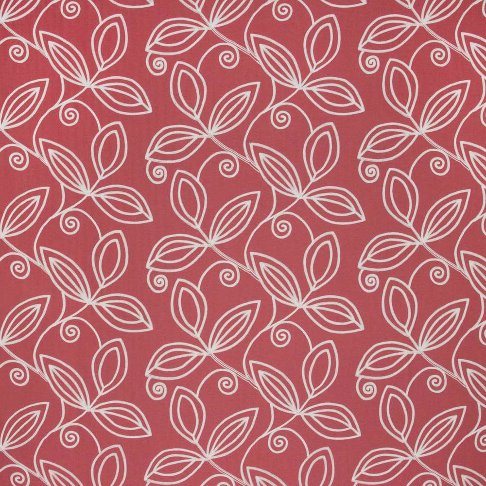 Lovely Leaf Coral by Carole Designer Fabric Summer Garden 100% Polyester India N/A Horizontal: 18 and Vertical: 95 54 - Swanky Fabrics -