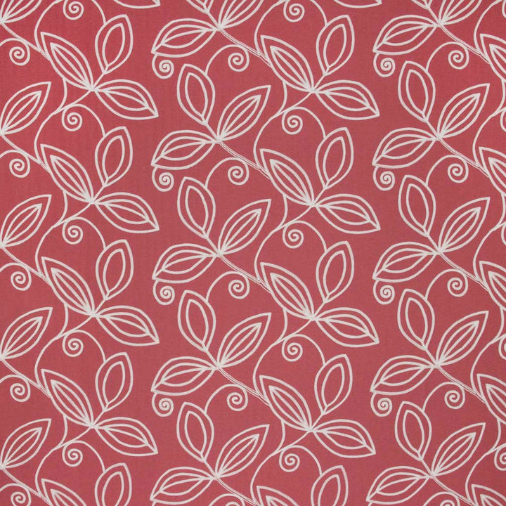 Lovely Leaf Coral by Carole Designer Fabric Summer Garden 100% Polyester India N/A Horizontal: 18 and Vertical: 95 54 - Swanky Fabrics -