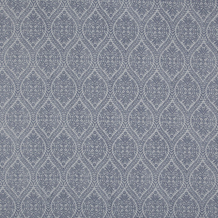 Moonflower Indigo by Carole Designer Fabric Blue Crush 50% Cotton, 35% Viscose, 15% Linen India 25 1/2" V, 13 1/2" H 54 1/2"" - Swanky Fabrics -