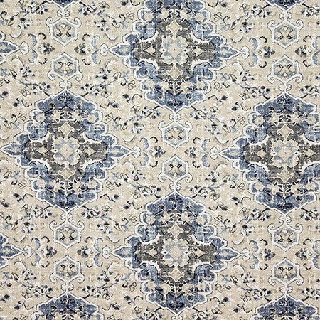 Dallington Bluebell by Carole Fabric Dewdrop 100% Cotton Pakistan 25,000 WYZENBEEK DOUBLE RUBS 24 1/2" V, 13 1/2" H HD 54"  - Fabric Carolina -