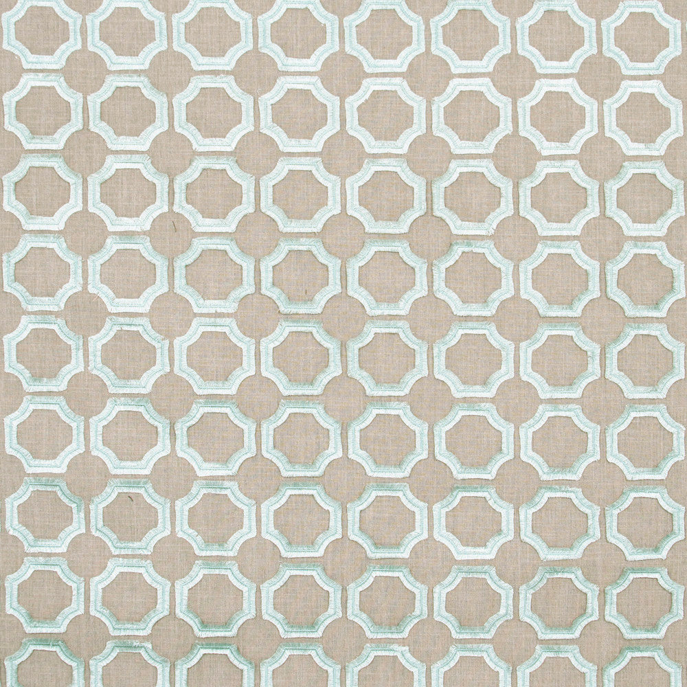Circle Within Spa by Carole Fabric Spearmint 52% Polyester, 48% Cotton India Passes 51,000 Double Rubs Wyzenbeek Horizontal: 3.375 and Vertical: 3.125 53 - Fabric Carolina -