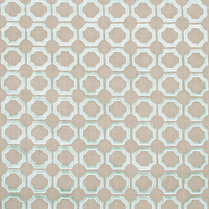 Circle Within Spa by Carole Fabric Spearmint 52% Polyester, 48% Cotton India Passes 51,000 Double Rubs Wyzenbeek Horizontal: 3.375 and Vertical: 3.125 53 - Fabric Carolina -