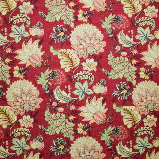 Rise & Shine Garnet by Carole Fabric Royal Cardinal 55% Linen, 45% Viscose China Passes 15,000 Double Rubs Wyzenbeek Horizontal: 25" and Vertical: 27" 54" - Fabric Carolina -