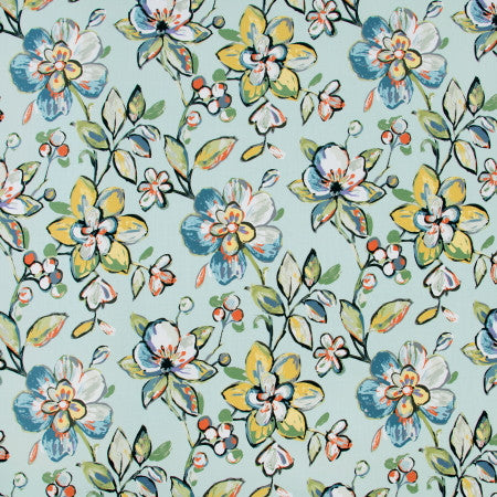 Hadley Park Robin's Egg by Carole Fabric BREATHTAKING 100% Cotton- Soil & Stain Repellent India Passes 25,000 Double Rubs Wyzenbeek Horizontal: 27" and Vertical: 27" V 54" - Fabric Carolina -