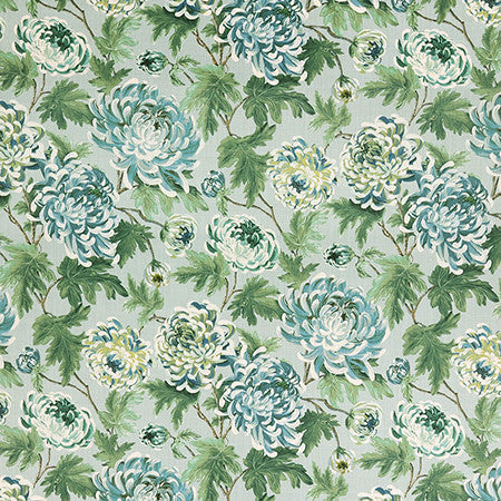 Love Song Celadon by Carole Designer Fabric First Impressions 90% Cotton, 10% Linen Pakistan 27" V, 13 1/2" H HD 54" - Swanky Fabrics -