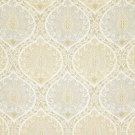 Stateside Maize by Carole Designer Fabric Evergreen 90% Cotton, 10% Linen-SSR Printed In Usa 18" V, 13 1/2" H 54" - Swanky Fabrics -