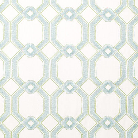 Graceful Gate Sea Glass by Carole Fabric Seamist,Jade 100% Polyester India  6 1/2" V, 6 3/4" H 53.5"  - Fabric Carolina -