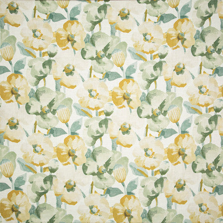 Finch Way Aqua by Carole Designer Fabric Sunset Serenade 55% Linen, 45% Viscose UK 25 1/8" V, 13 1/2" H HD 54"" - Swanky Fabrics -