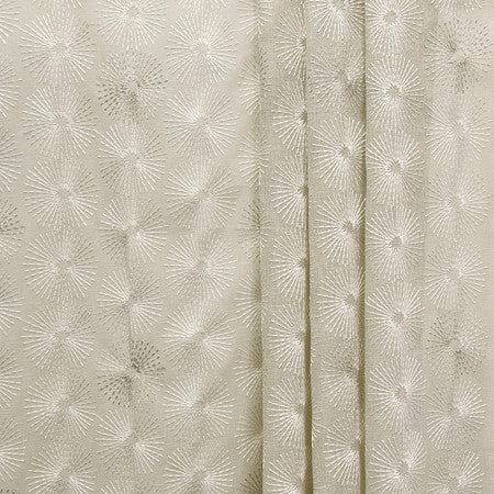 <p>Be Happy Parchment by Carole Fabric</p><p><strong>Required Minimum Quantity Purchase: 2 yards</strong></p><p>Book: Sheer Delight</p><p>Content: Base: 88% Polyester, 12% Cotton Embr: 100% Polyester</p><p>Origin: </p><p>Performance: N/A</p><p>Repeat: 12 1/2" V, 12 5/8" H</p><p>Width: 50 1/2*"</p>