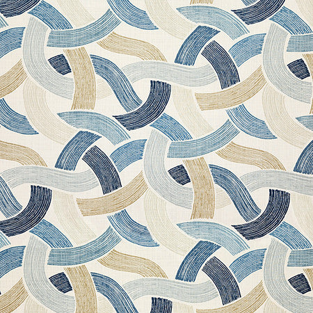 Through The Bends Ocean by Carole Fabric Dewdrop 100% Cotton-SSR Pakistan 12,000 WYZENBEEK DOUBLE RUBS 25 1/4" V, 13 1/2" H HD 54"  - Fabric Carolina -