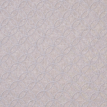 Circle Back Platinum by Carole Designer Fabric White Smoke 70% Polyester, 30% Cotton India N/A Horizontal: 3" and Vertical: 3" V 51.5" - Swanky Fabrics -