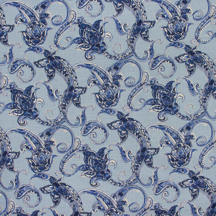Showstopping Denim by Carole Fabric Fountain Gate 55% Linen, 45% Viscose China Passes 15,000 Double Rubs Wyzenbeek Horizontal: 275 and Vertical: 24 54 - Fabric Carolina -