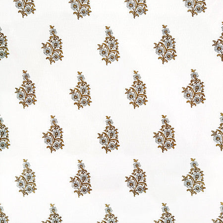 Beauty And Charm Bronze by Carole Designer Fabric First Impressions 60% Cotton, 40% Linen India 15 1/4" V, 5" H HD 51" - Swanky Fabrics -