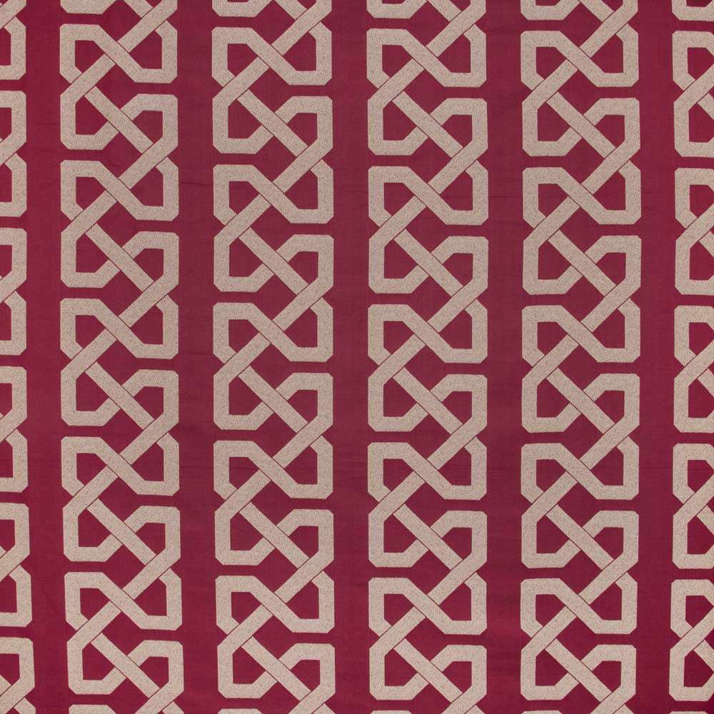 Grand Cable Crimson by Carole Designer Fabric Mulberry Sangria 100% Polyester India N/A Horizontal: 9125 and Vertical: 85 54 - Swanky Fabrics -
