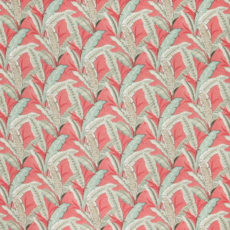 Tropic Wonder Coral by Carole Fabric Summer Garden 90% Polyester, 10% Linen China Passes 50,000 Double Rubs Wyzenbeek Horizontal: 14" and Vertical: 13 1/8" 58" - Fabric Carolina -