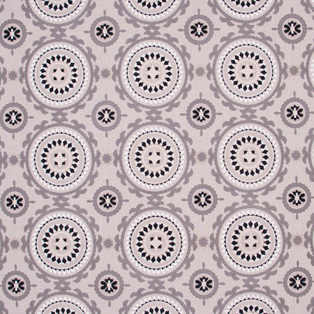 Suzanni Way Nickel by Carole Designer Fabric White Smoke 84% Cotton, 16% Polyester India N/A 9 1/2" V, 10 5/8" H 51.5" - Swanky Fabrics -