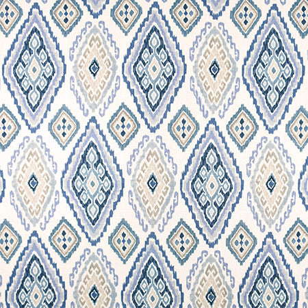 Right Moment Deep Sea by Carole Fabric Bluebell 67% Viscose, 33% Linen Spain  27" V, 13 1/2" H HD 54"  - Fabric Carolina -