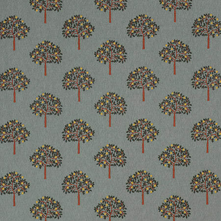 Arbor View Aloe by Carole Designer Fabric English Garden Base: 52% Polyester, 48% Cotton Embr: 100% Polyester 60,000 Wyzenbeek Double Rubs 6 1/4" V, 7 3/4" H 54 1/2*" - Swanky Fabrics -