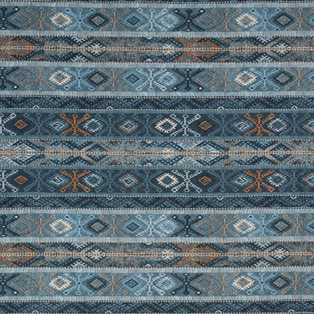 Richly Layered Indigo by Carole Fabric Go West 100% Polyester 40,000 Wyzenbeek Double Rubs 20" V, 17 5/8" H 54" - Fabric Carolina -
