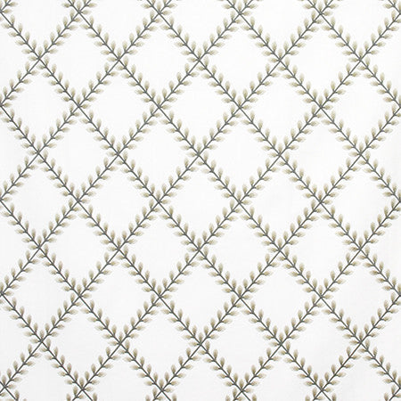 Diamond Petals Birch by Carole Designer Fabric Wellington Base: 100% Polyester. Embr: 100% Viscose INDIA 51,000 Wyzenbeek Double Rubs 6" V, 5 3/8" H HD 55" - Swanky Fabrics -