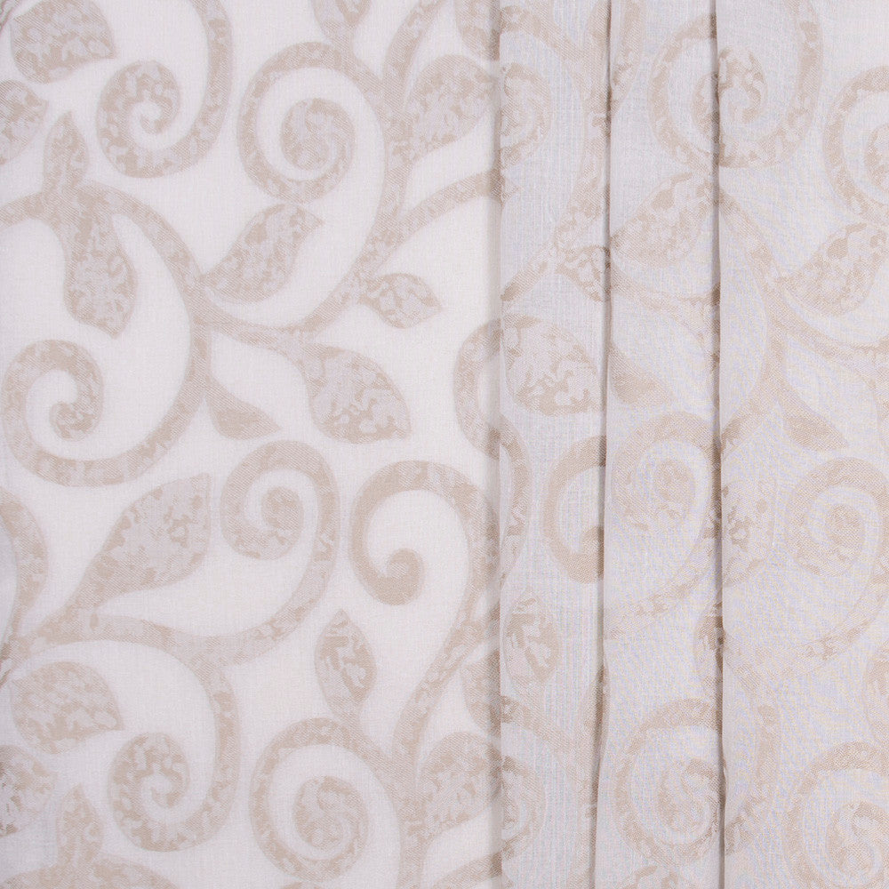 Scroll Away Natural by Carole Fabric Sheer Marvel 90% Polyester, 10% Linen CHINA N/A Horizontal: 1475 and Vertical: 20875 118 - Fabric Carolina -