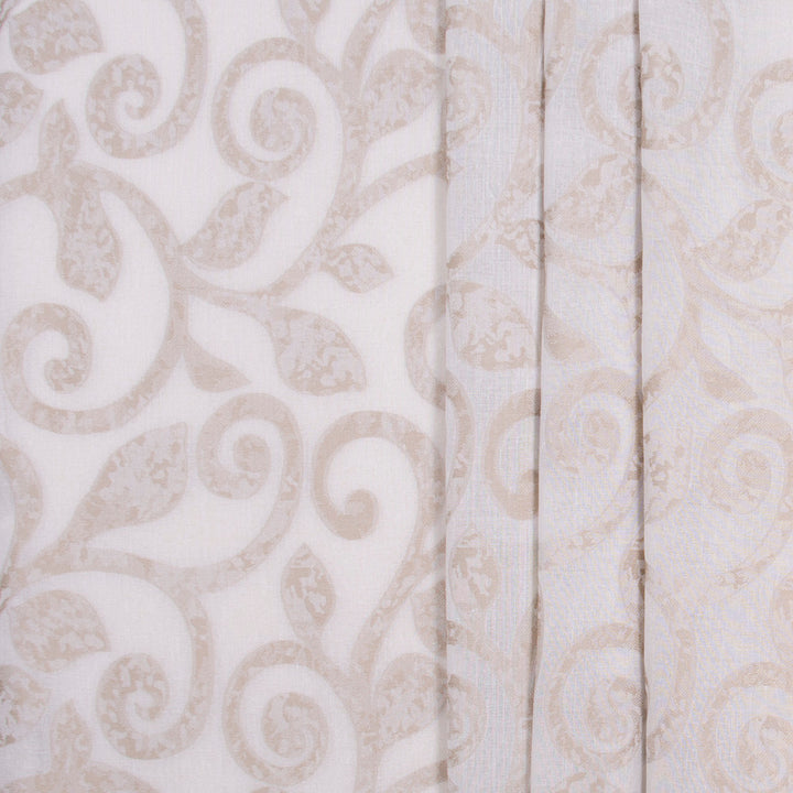 Scroll Away Natural by Carole Fabric Sheer Marvel 90% Polyester, 10% Linen CHINA N/A Horizontal: 1475 and Vertical: 20875 118 - Fabric Carolina -