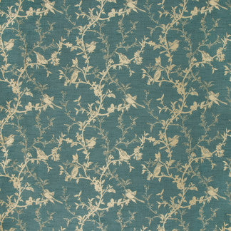 Bird Nest Evergreen by Carole Fabric Emerald Ocean 71% Polyester, 29% Rayon China N/A Horizontal: 14 1/2" and Vertical: 16 1/2" V 57" - Fabric Carolina -