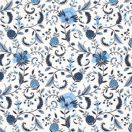 Dare Me Porcelain by Carole Designer Fabric Wallflower Base:76% Polyester, 24% Cotton. Embr: 100% Viscose INDIA Base:51,000 Wyzenbeek Double Rubs. Embroidery: 10,000 Wyzenbeek Double Rubs 19 3/8" V, 17" H 52" - Swanky Fabrics -