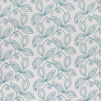 Lovely Leaf Turquoise by Carole Fabric Seamist 100% Polyester India N/A Horizontal: 18" and Vertical: 9 1/2" V 54" - Fabric Carolina -