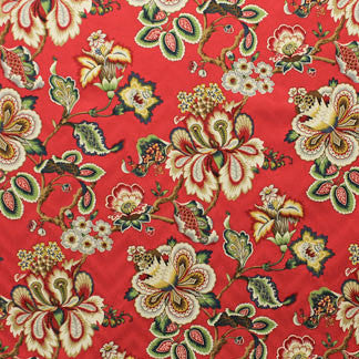 Grassroots Ruby by Carole Fabric Candy Apple 100% COTTON-SSR CHINA Passes 24,000 Double Rubs Wyzenbeek Horizontal: 13 1/2" and Vertical: 25 1/4"V 54" - Fabric Carolina -