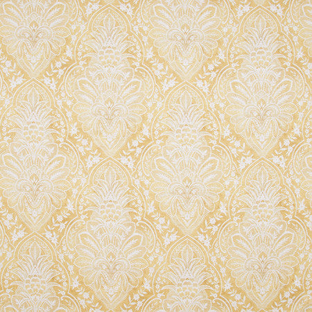 Among Friends Sunshine by Carole Designer Fabric Lemongrass 100% Polyester Spain 25" V, 18 1/8" H 54" - Swanky Fabrics -