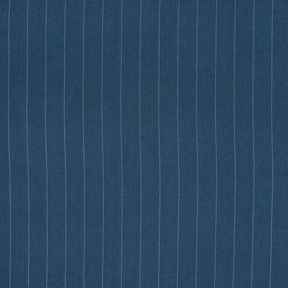 Bluesy Stripe Cobalt by Carole Designer Fabric In Tune 100% Cotton India Passes 15,000 Double Rubs Wyzenbeek Horizontal: 2375 and Vertical: 0 54 - Swanky Fabrics -