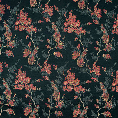 Bird In Waiting Autumn by Carole Fabric Geranium 63% Polyester, 37% Viscose India N/A </p><p>Repeat: 20 5/8" V, 13 1/2" H 51" - Fabric Carolina -